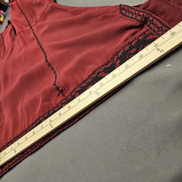 Stetson Western Shirt Womens Long Sleeve V-neck Blouse Red Wine 11-57-565-1024wi - Picture 6 of 9